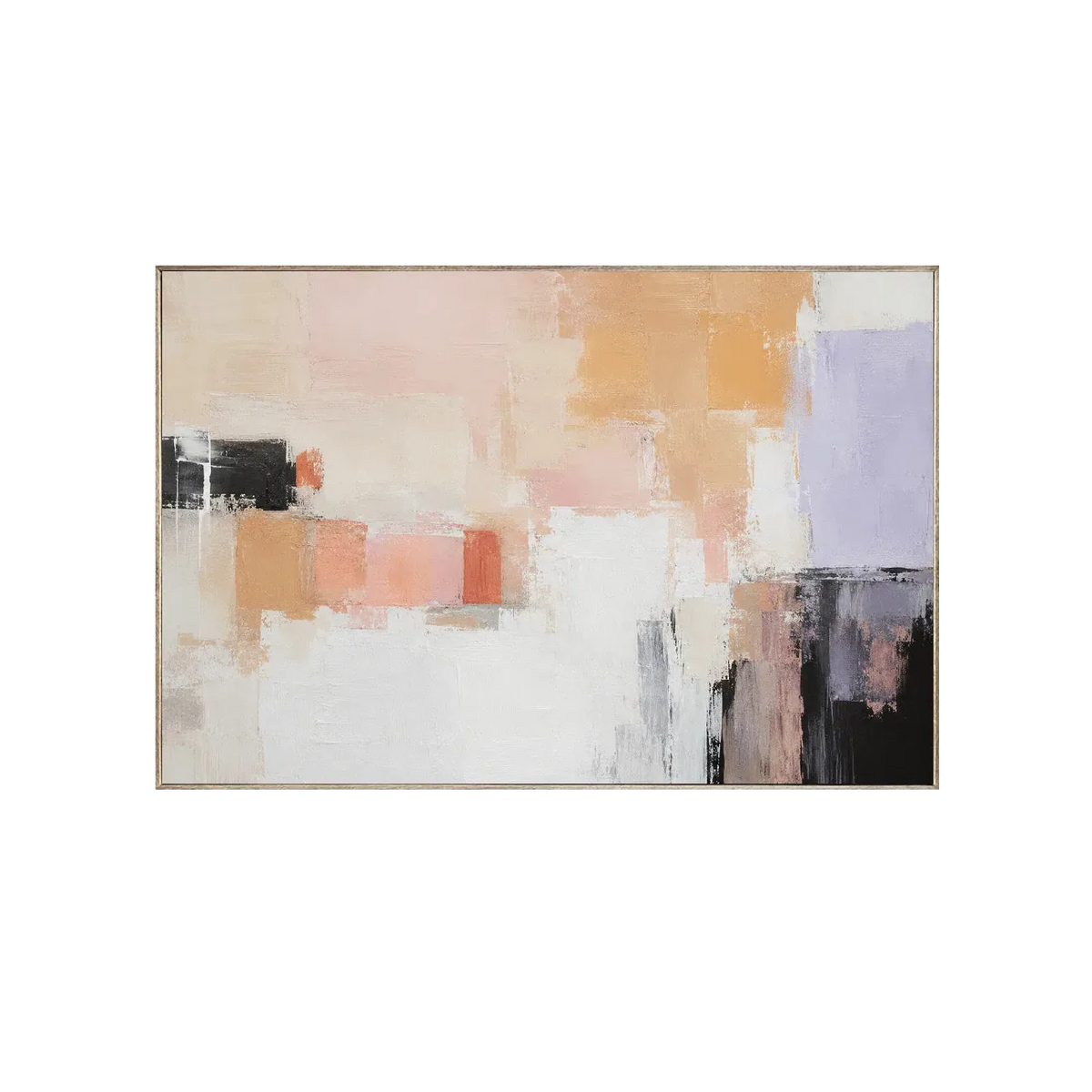 Peach Blocks Abstract Wall Art | Olyrel