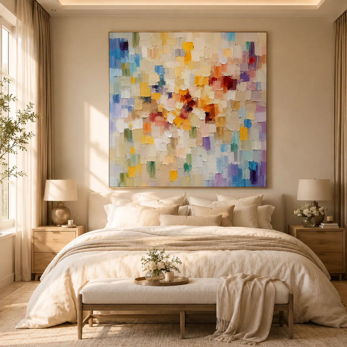 Mosaic Bloom Floral Wall Art room scene 3 | Olyrel
