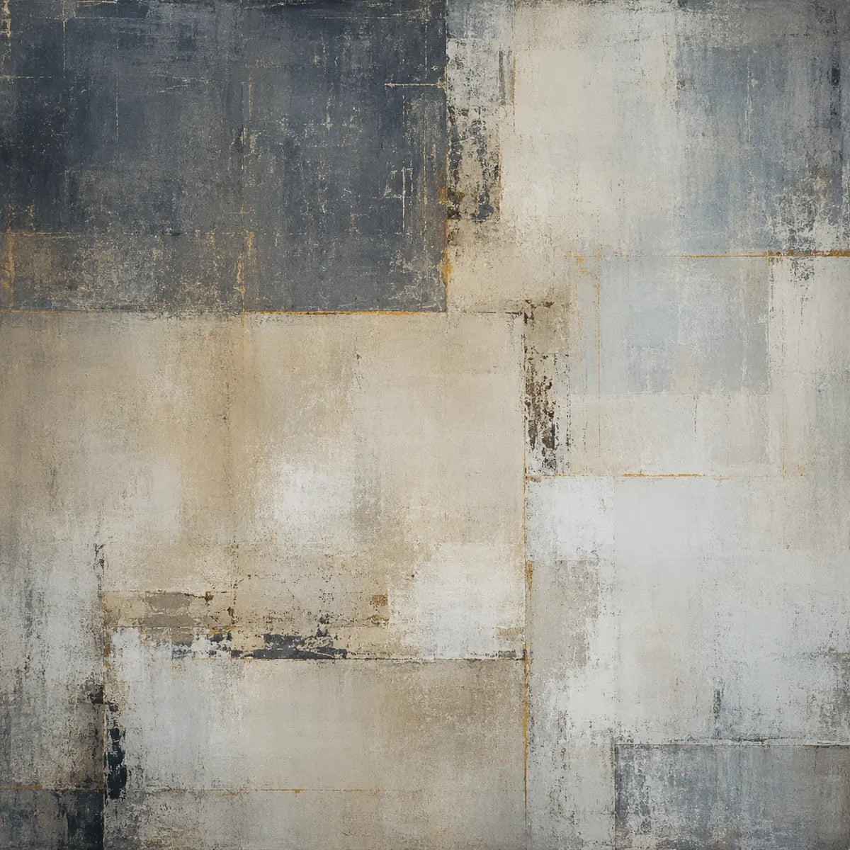 Stone Grid Abstract Wall Art room scene 1 | Olyrel
