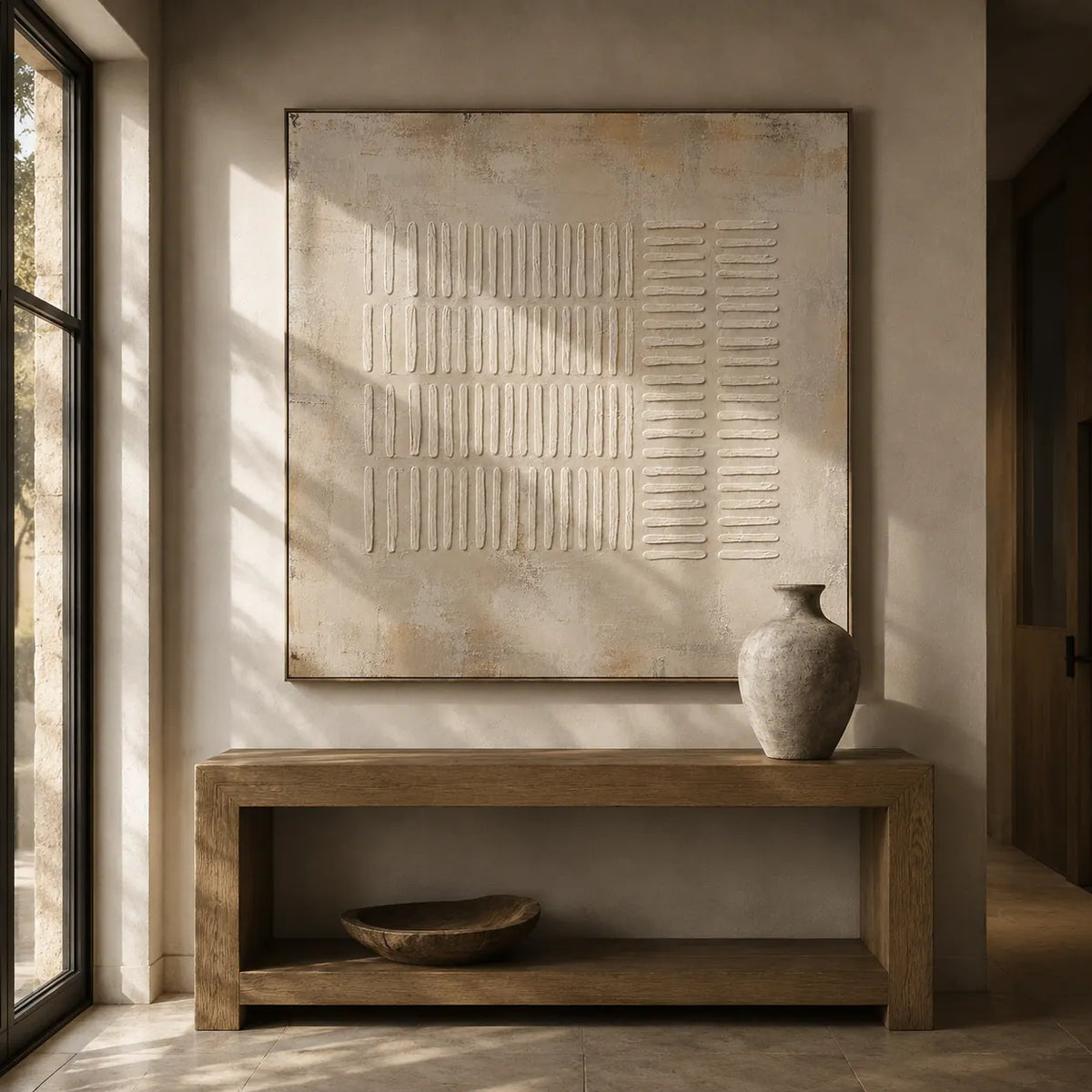 Ribbed Linen Textured Wall Art room scene 5 | Olyrel