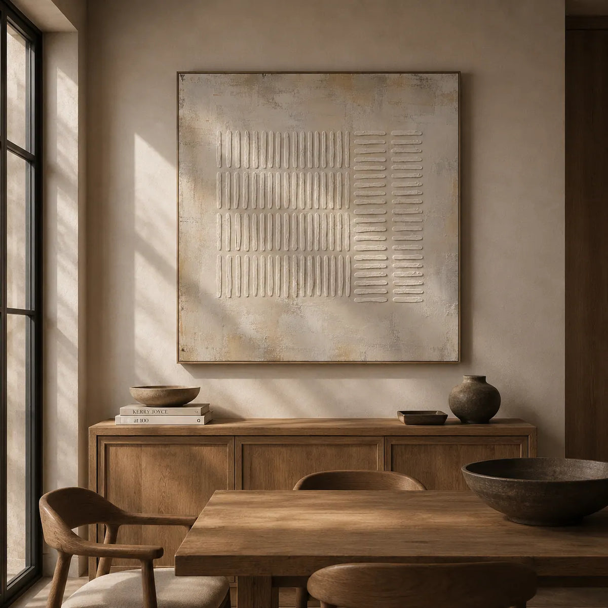 Ribbed Linen Textured Wall Art room scene 6 | Olyrel