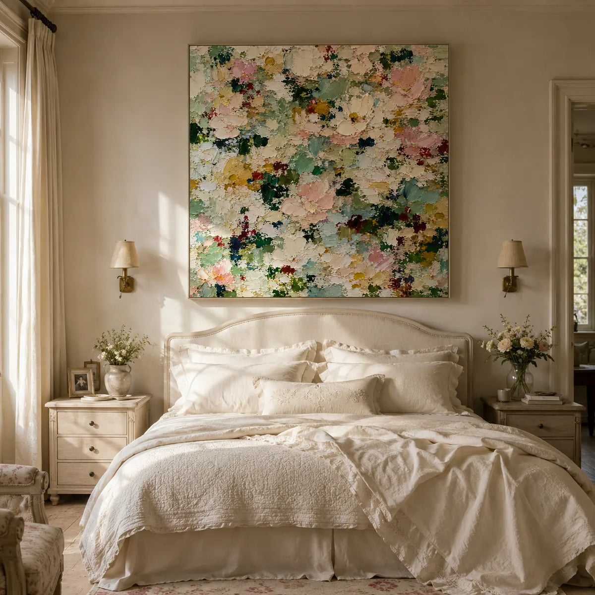 Pastel Meadow Floral Wall Art artwork view | Olyrel