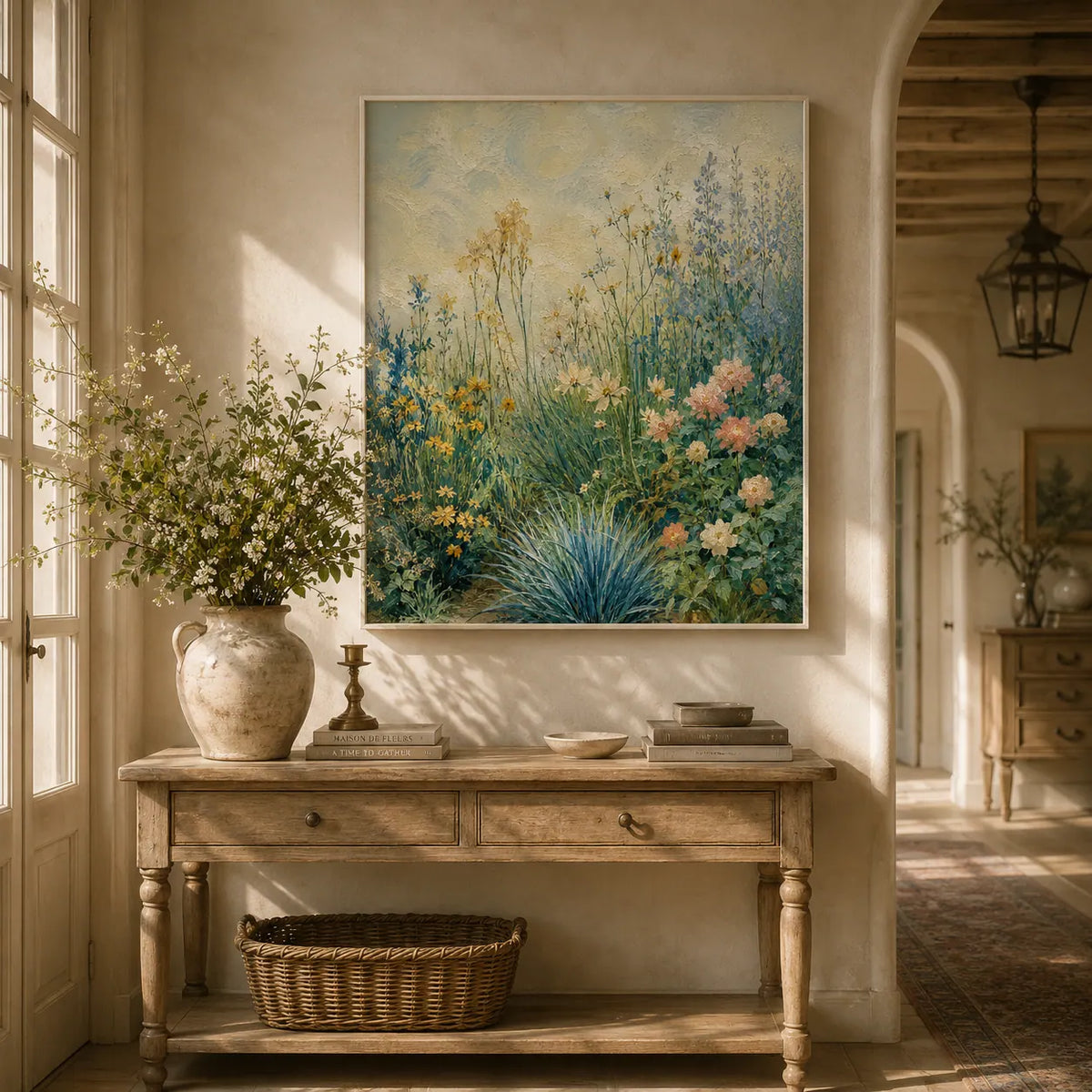 Blue Meadow Botanical Wall Art room scene 4 | Olyrel