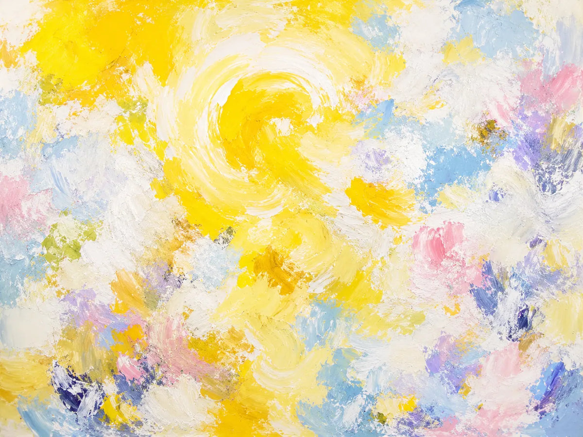 Golden Spiral Abstract Wall Art room scene 1 | Olyrel