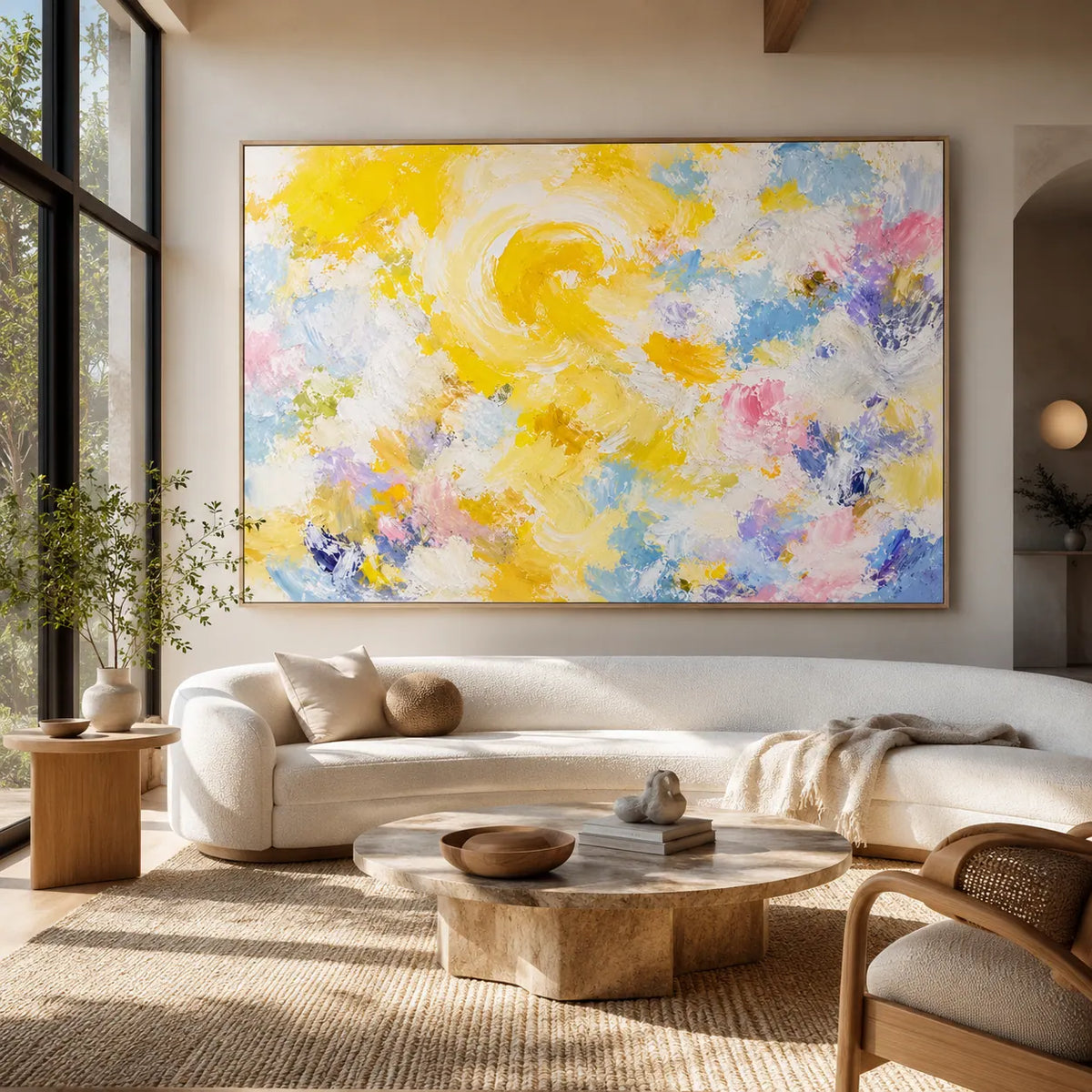 Golden Spiral Abstract Wall Art room scene 6 | Olyrel