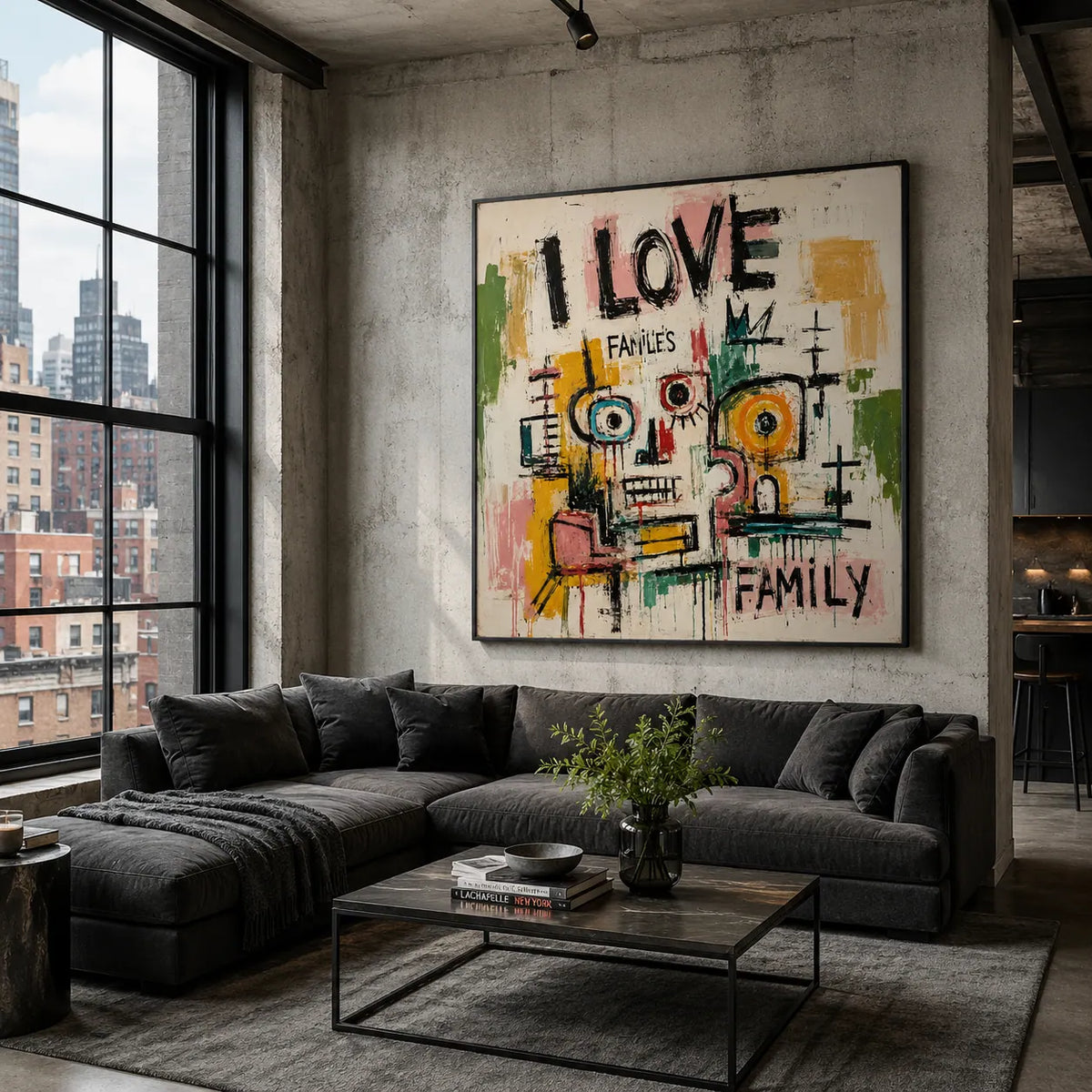 Love Family Abstract Wall Art room scene 4 | Olyrel