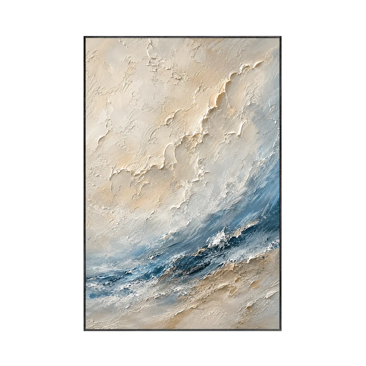 Ivory Wave Seascape Wall Art | Olyrel