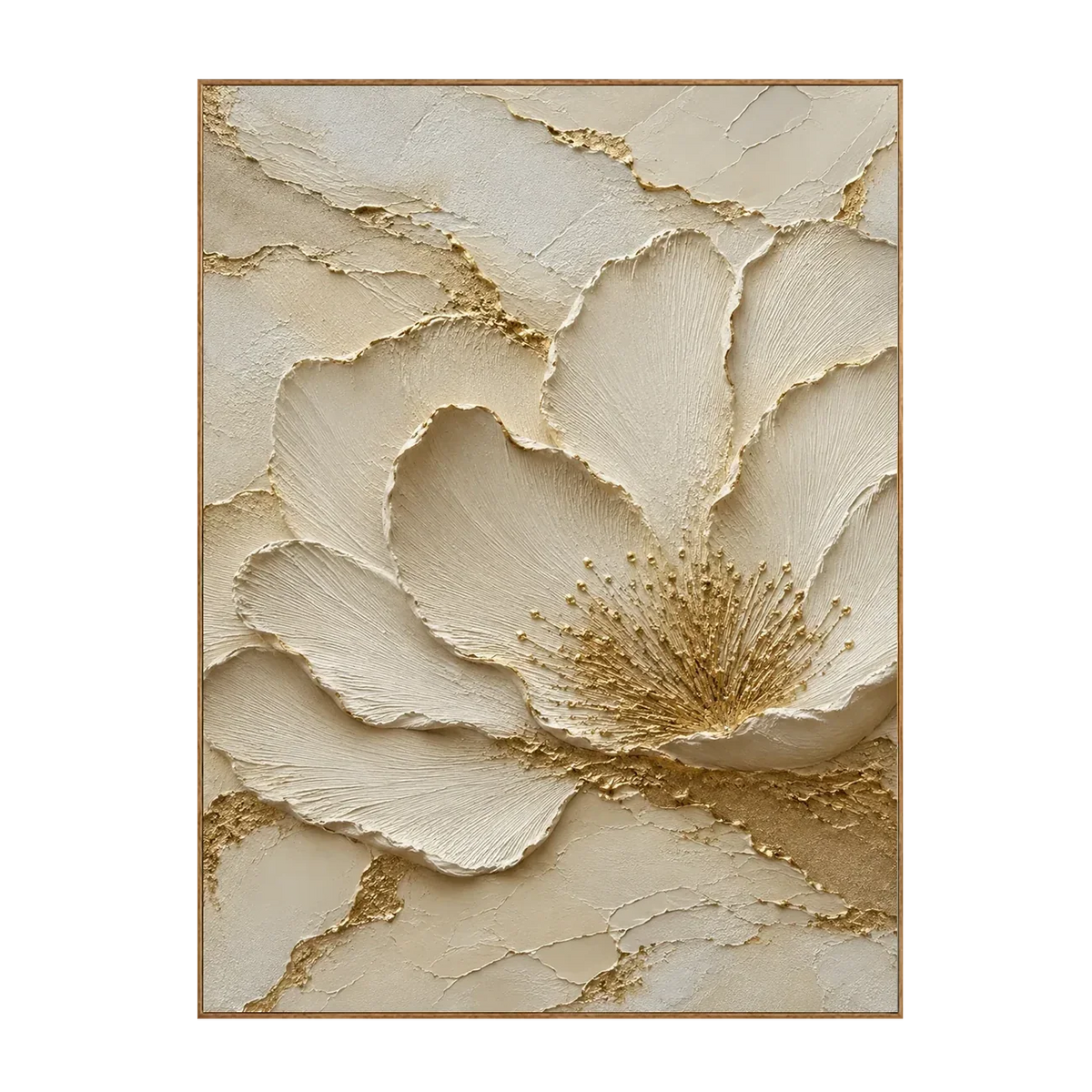 Gilded Blossom Relief Wall Art | Olyrel