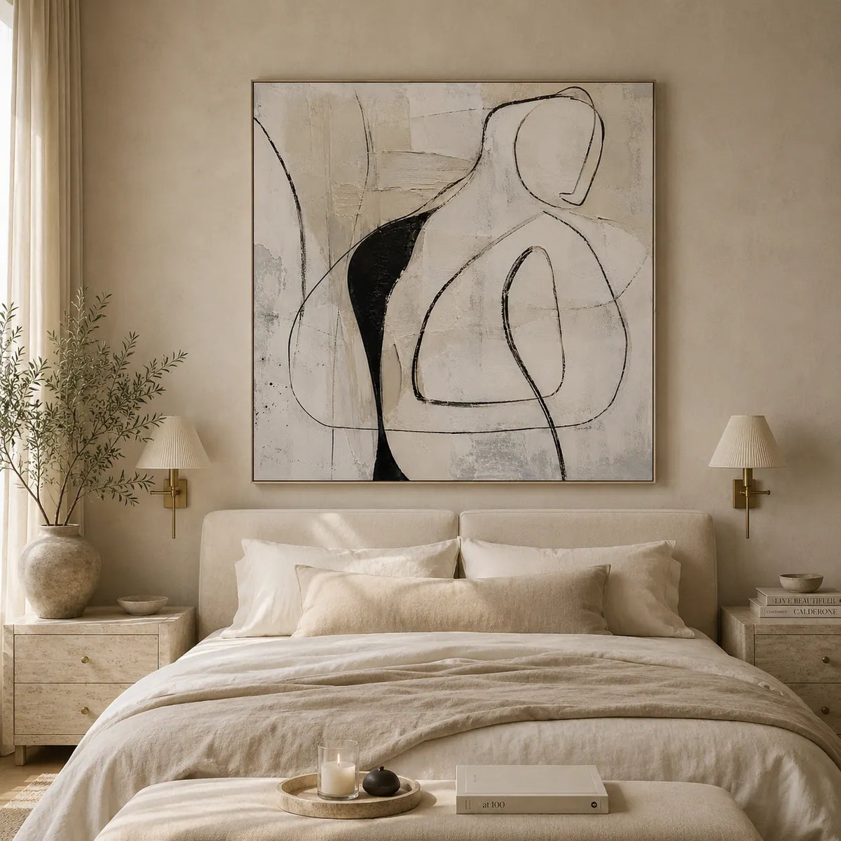 Contour Figure Abstract Wall Art room scene 2 | Olyrel