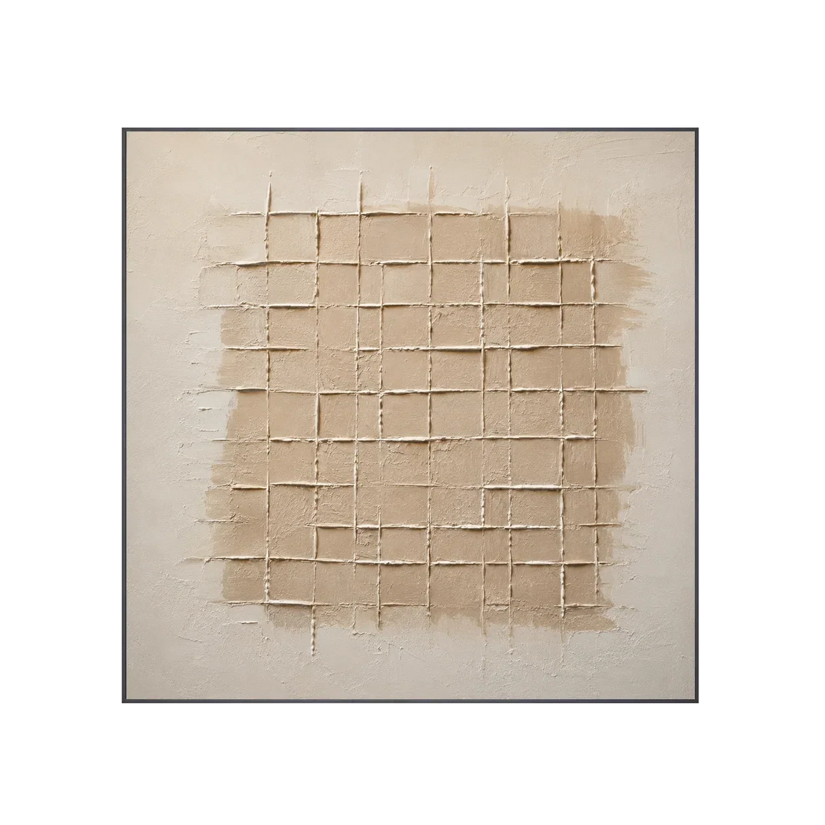 Linen Grid Relief Wall Art | Olyrel
