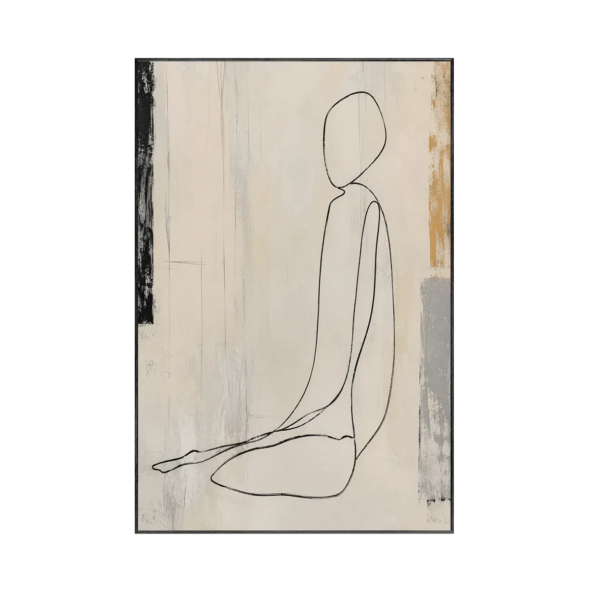 Seated Line Figure Wall Art | Olyrel