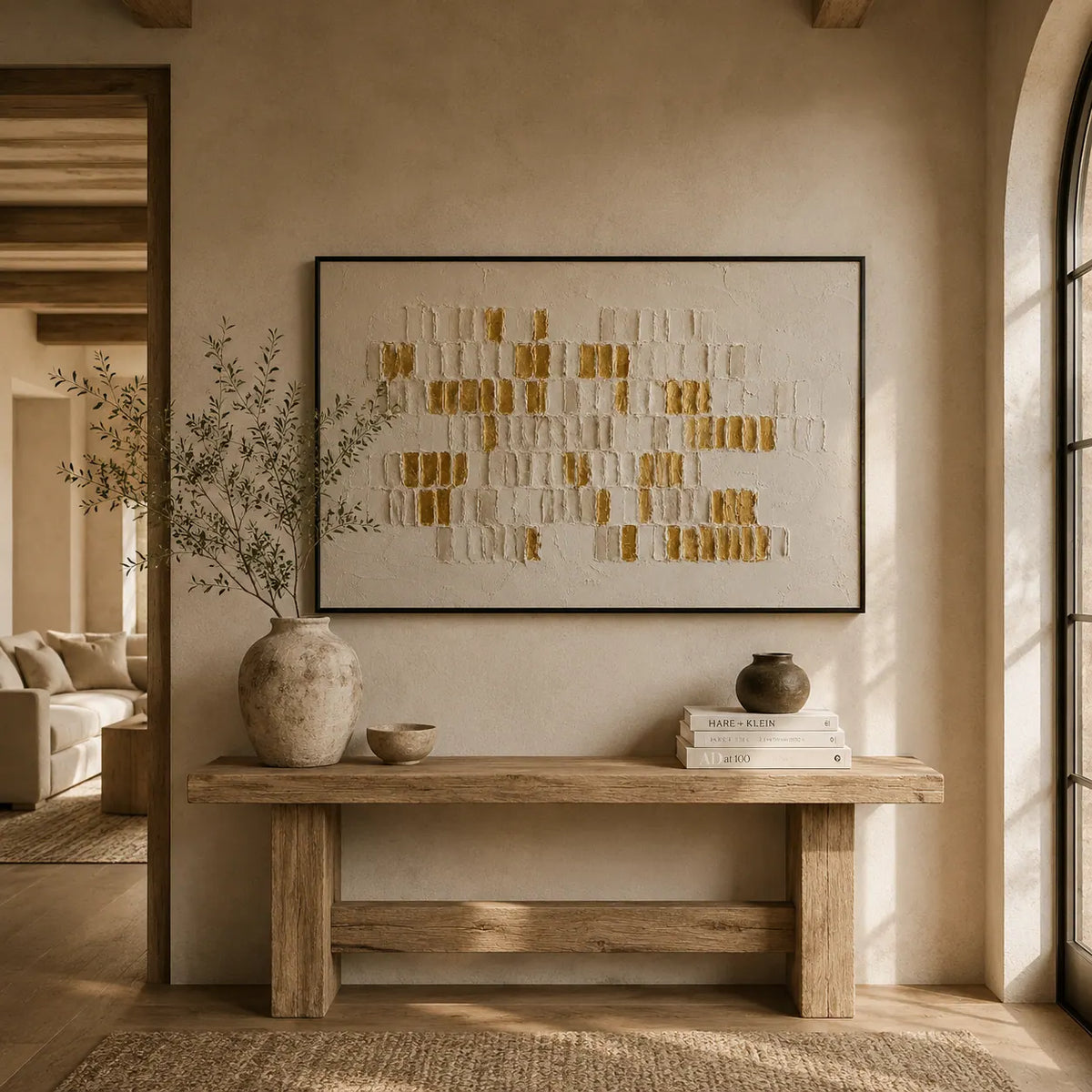 Gilded Mosaic Relief Wall Art room scene 5 | Olyrel