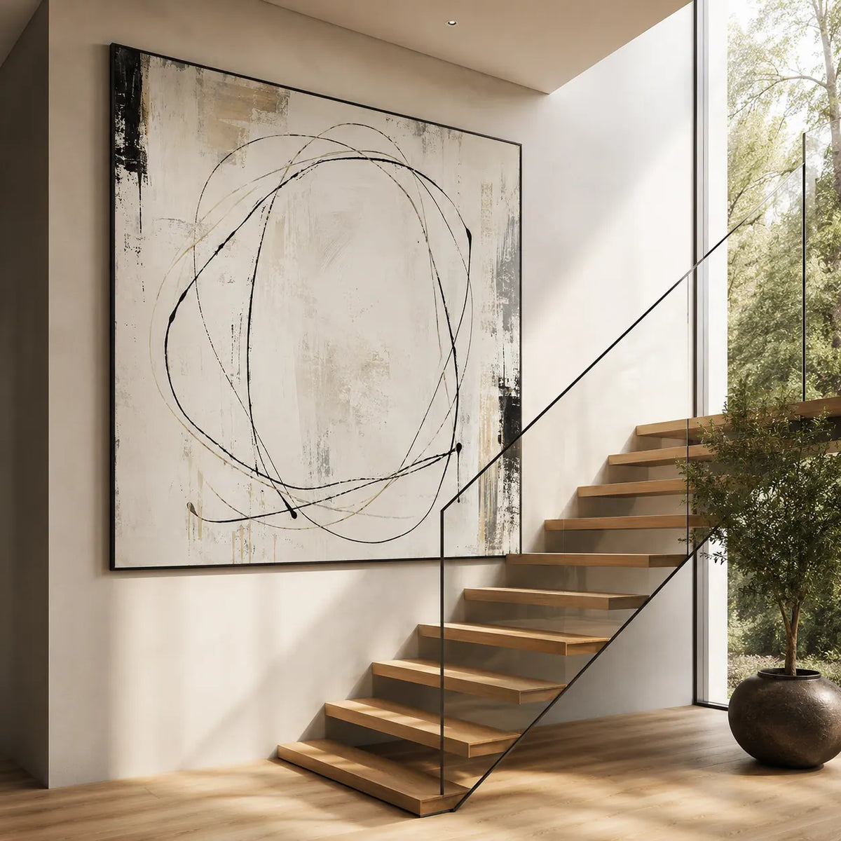 Orbit Line Abstract Wall Art room scene 6 | Olyrel