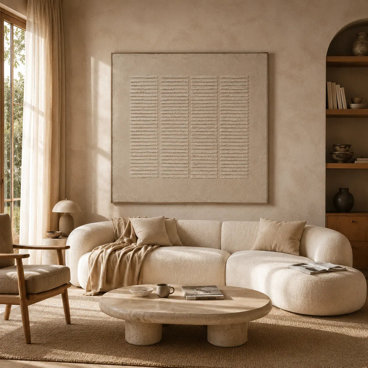 Linen Shutter Textured Wall Art room scene 2 | Olyrel