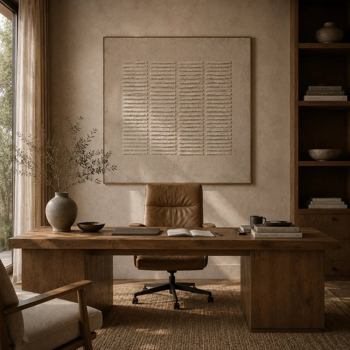 Linen Shutter Textured Wall Art room scene 6 | Olyrel