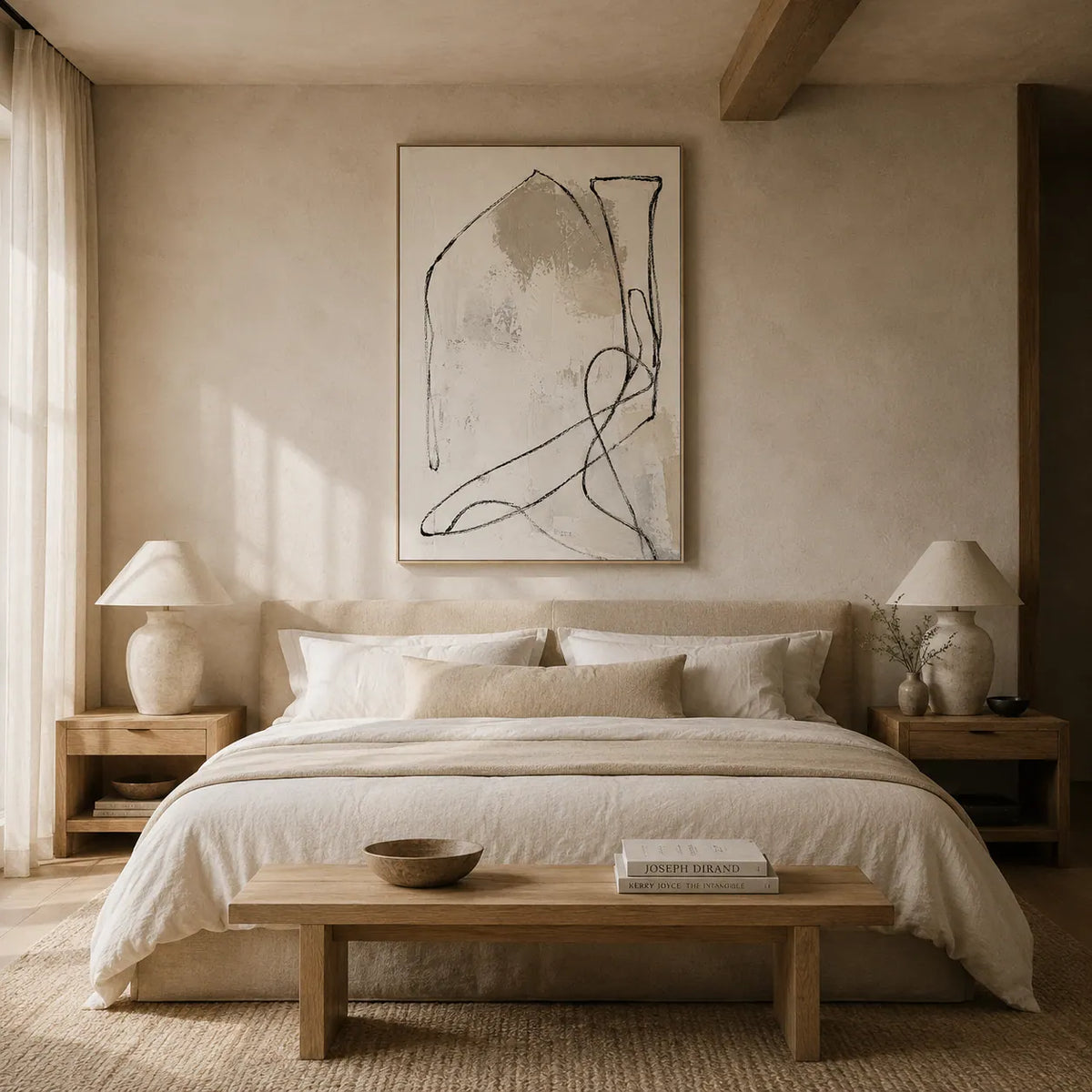 Quiet Contour Abstract Wall Art room scene 2 | Olyrel