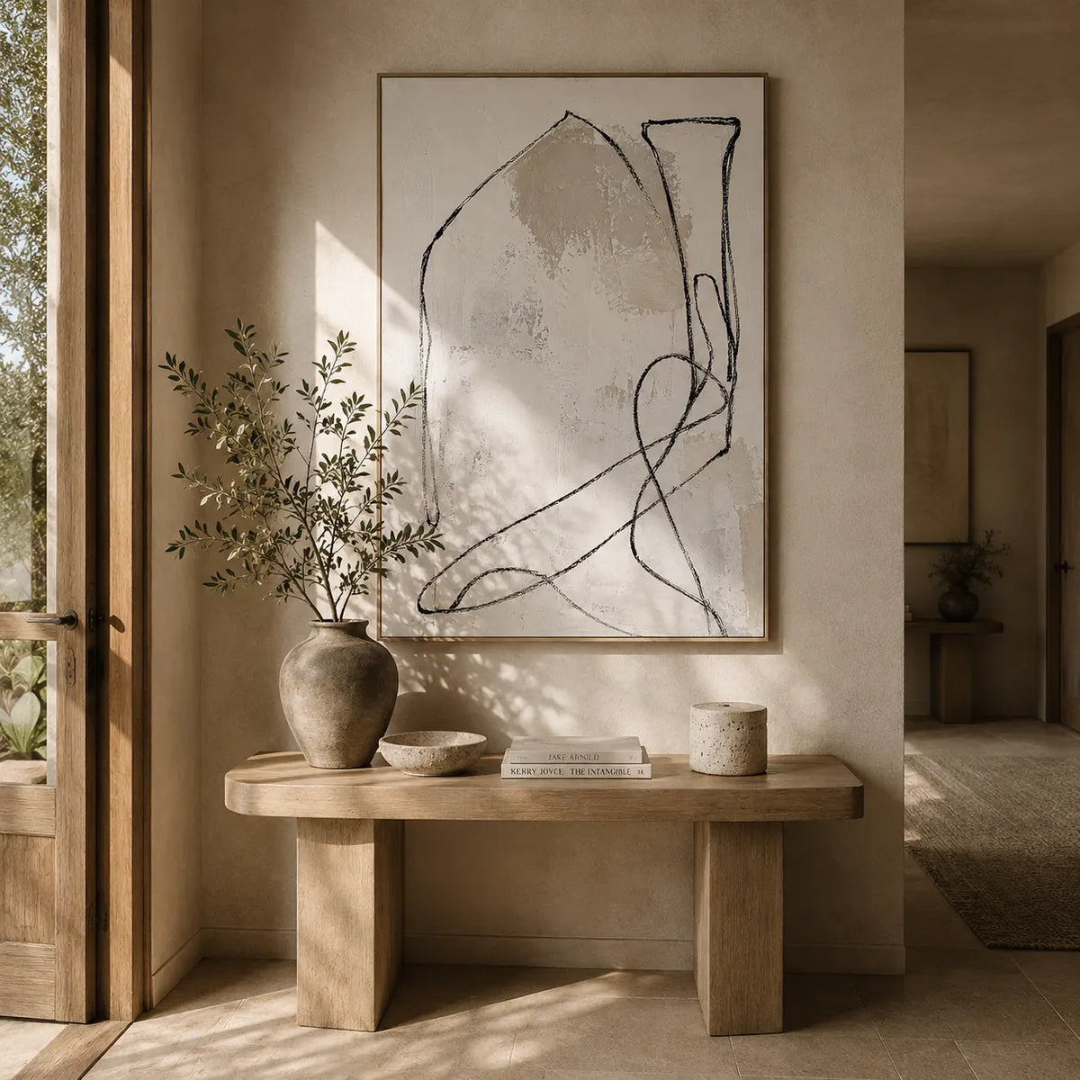 Quiet Contour Abstract Wall Art room scene 4 | Olyrel