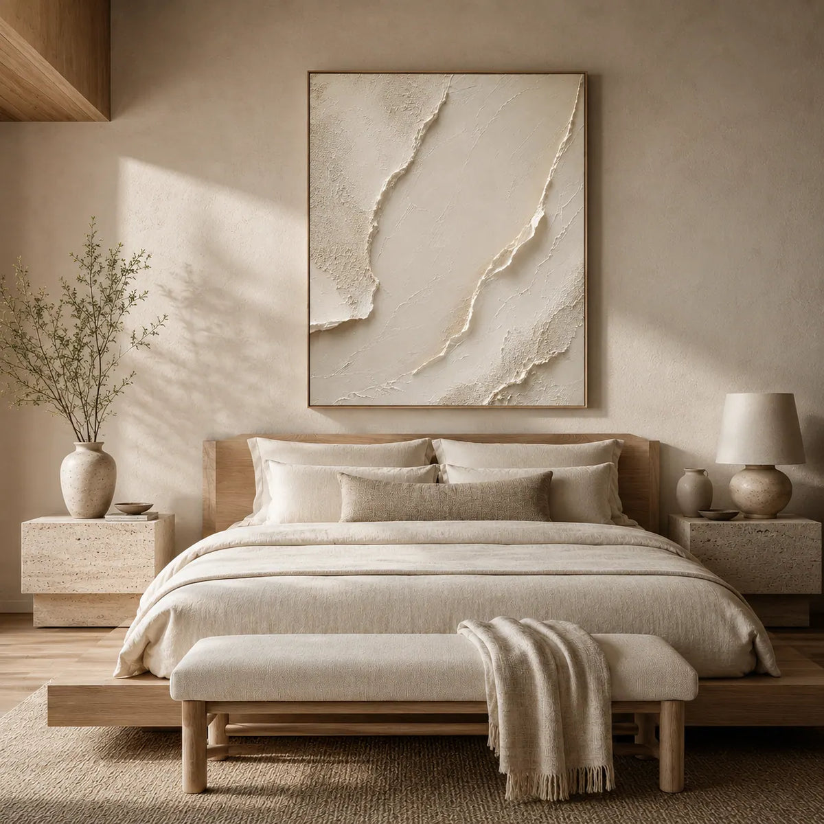 Quiet Plaster Textured Wall Art room scene 1 | Olyrel