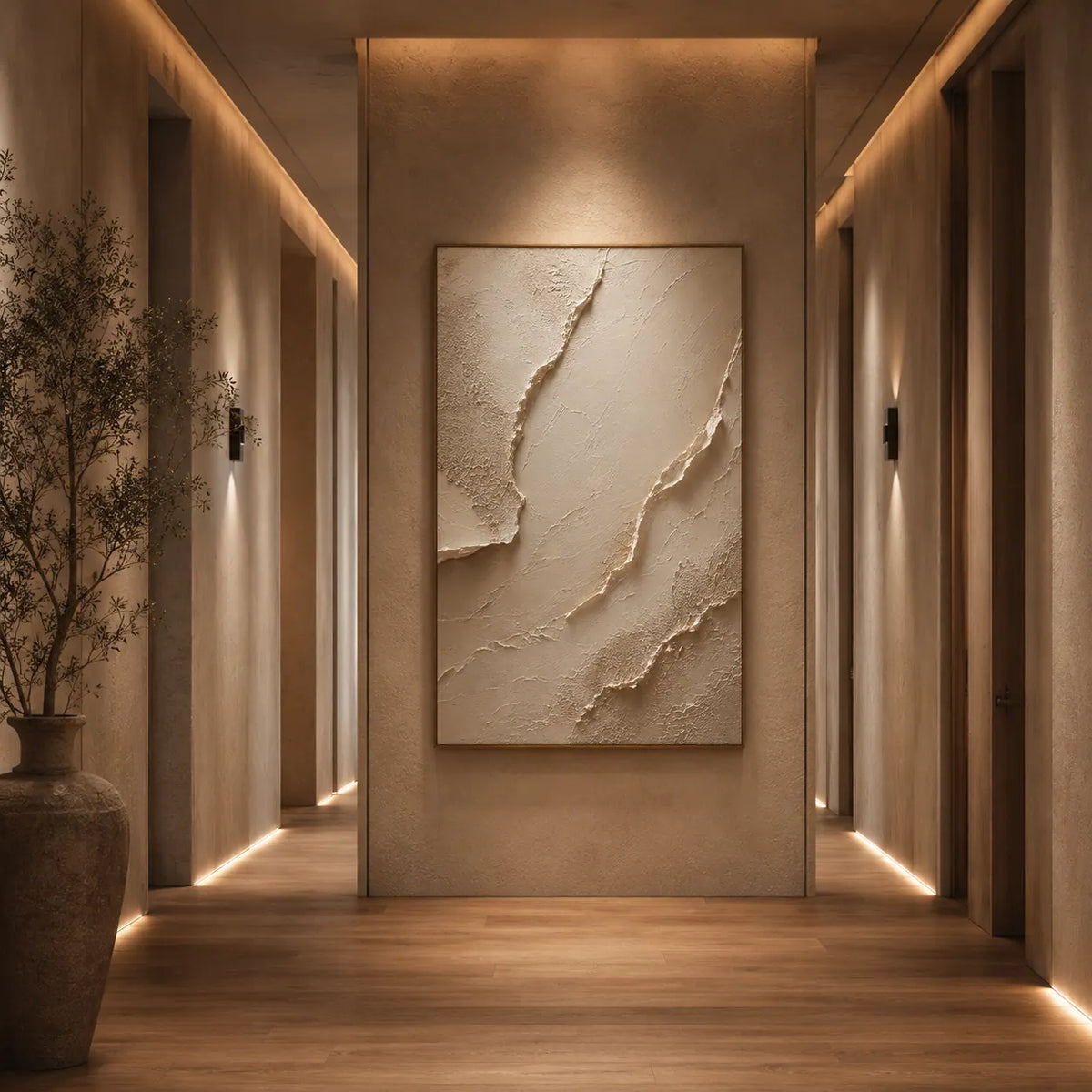 Quiet Plaster Textured Wall Art room scene 5 | Olyrel