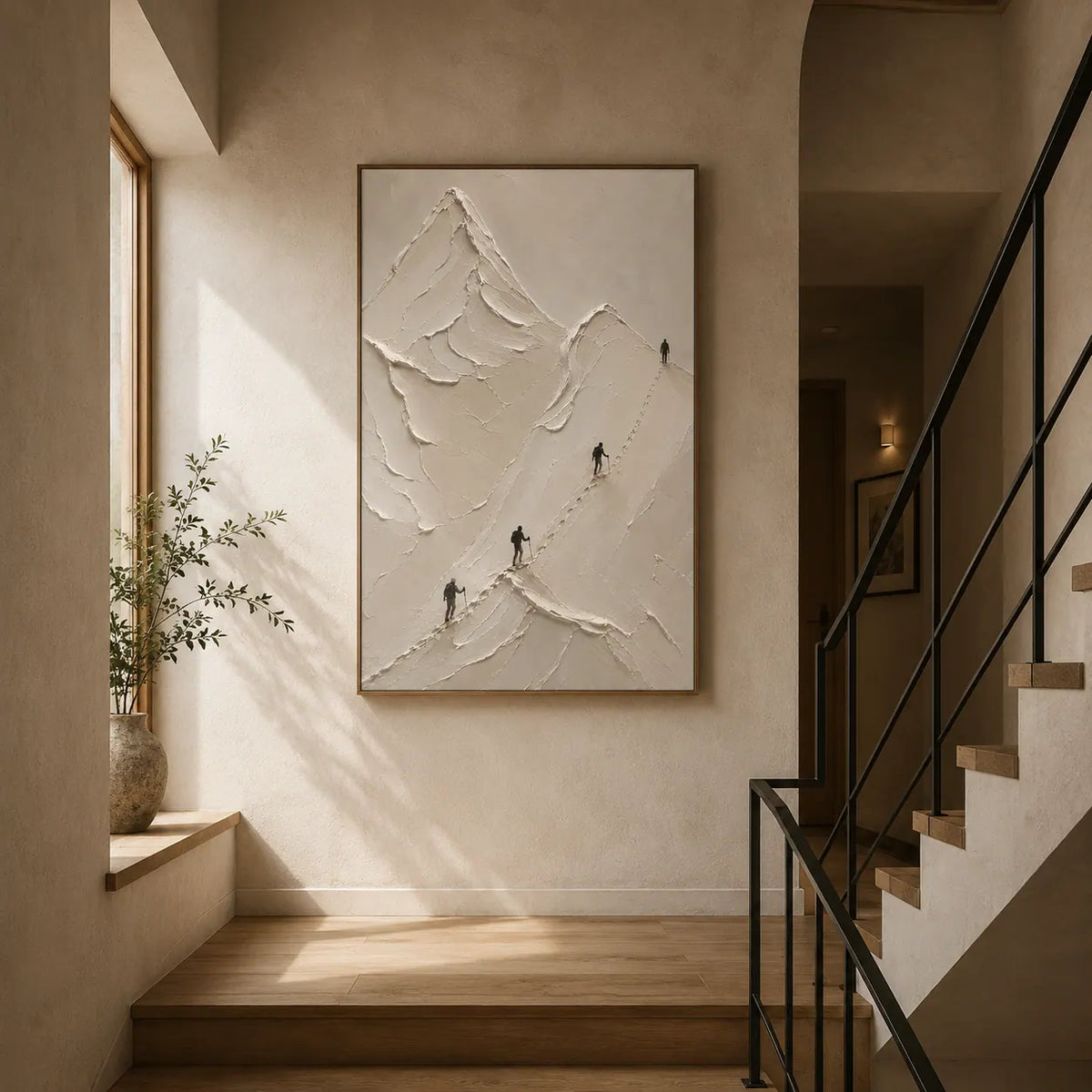 Quiet Summit Textured Wall Art room scene 5 | Olyrel