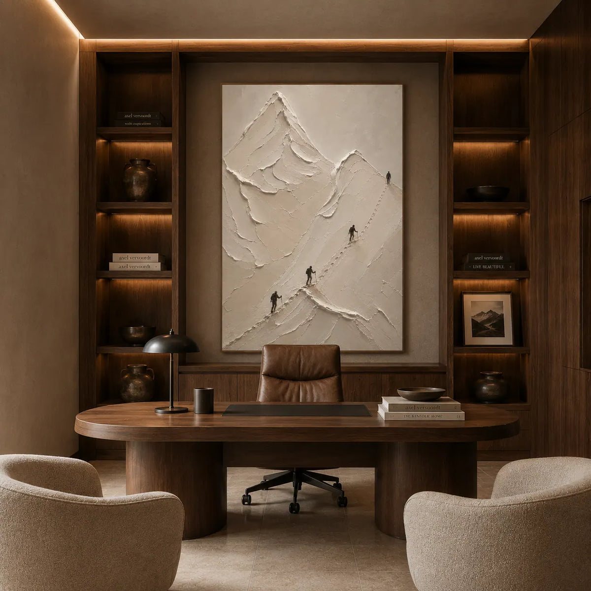 Quiet Summit Textured Wall Art room scene 6 | Olyrel