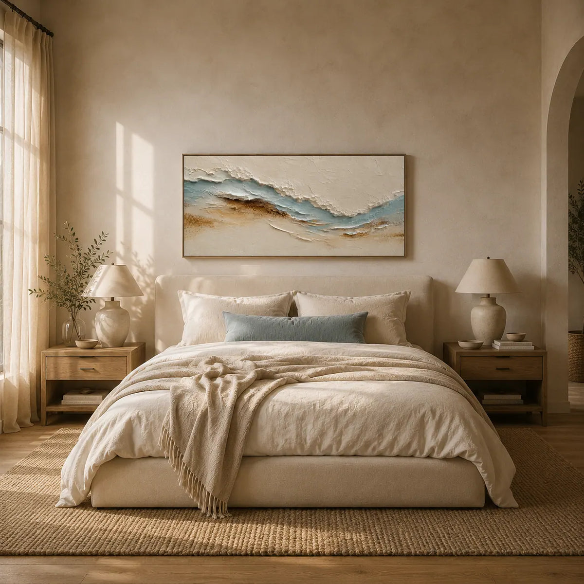 Sandy Tide Textured Wall Art room scene 4 | Olyrel