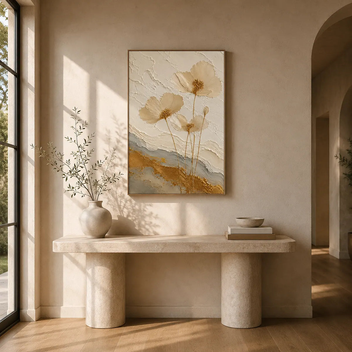 Pressed Daisy Floral Wall Art room scene 2 | Olyrel