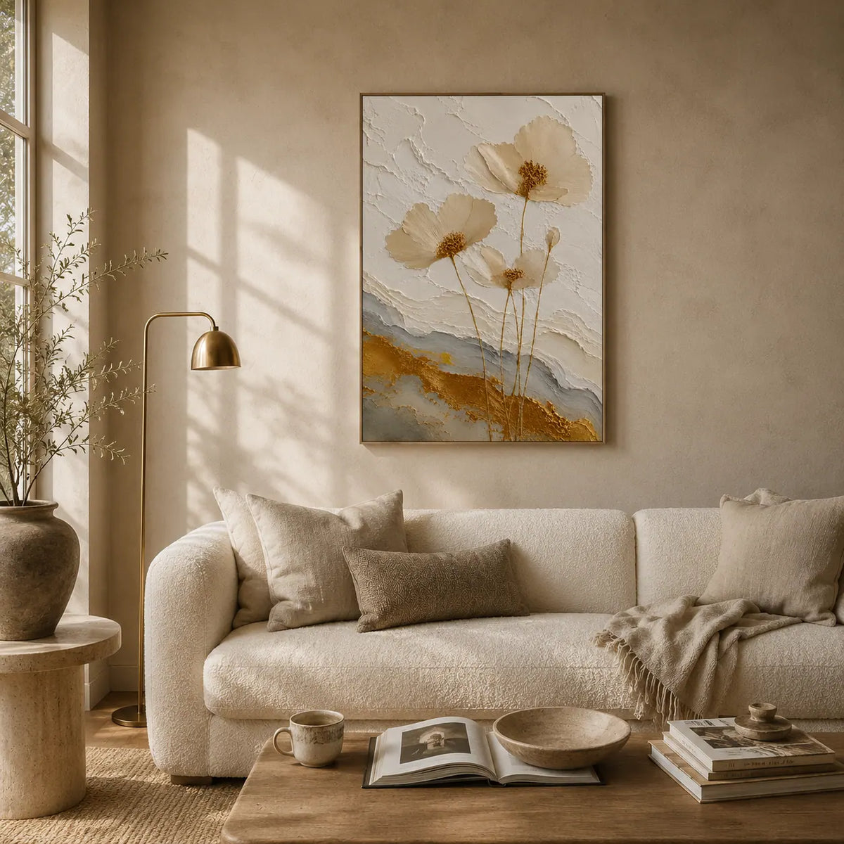 Pressed Daisy Floral Wall Art room scene 3 | Olyrel