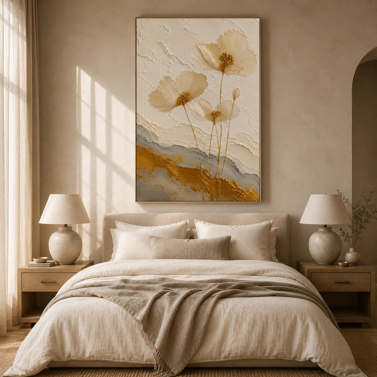 Pressed Daisy Floral Wall Art room scene 4 | Olyrel