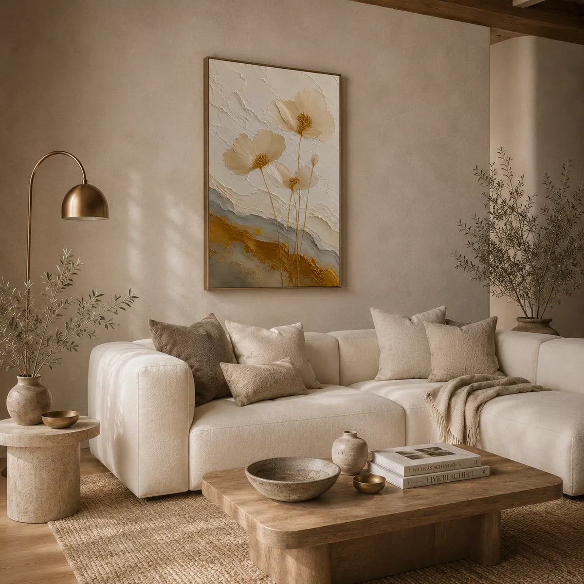 Pressed Daisy Floral Wall Art room scene 5 | Olyrel