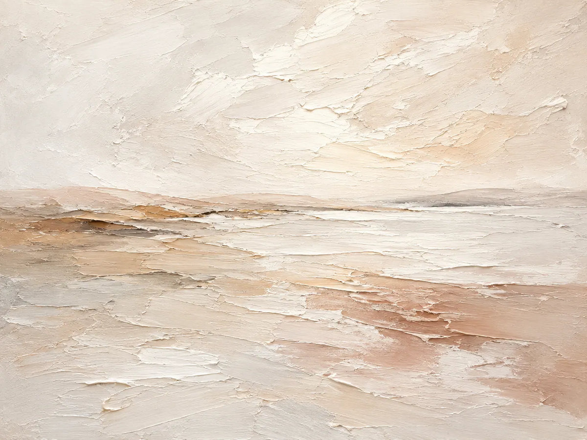 Pale Sandbar Seascape Wall Art room scene 1 | Olyrel