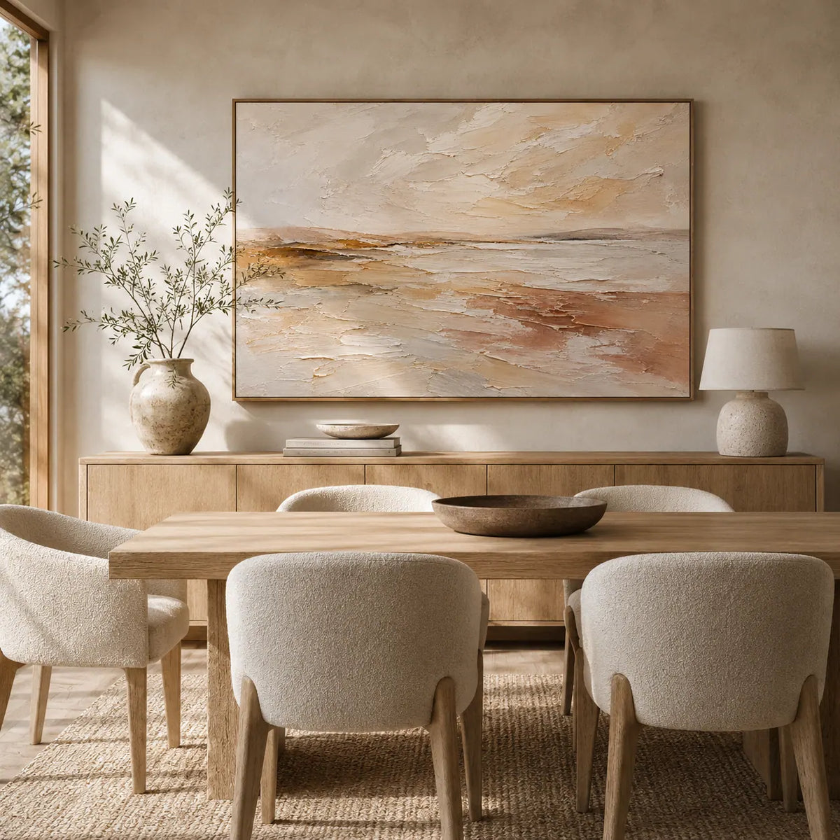 Pale Sandbar Seascape Wall Art room scene 5 | Olyrel