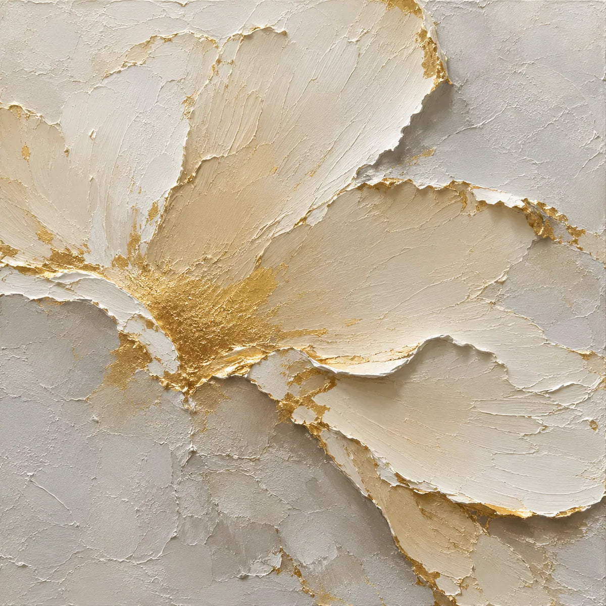 Gilded Petal Relief Wall Art room scene 2 | Olyrel
