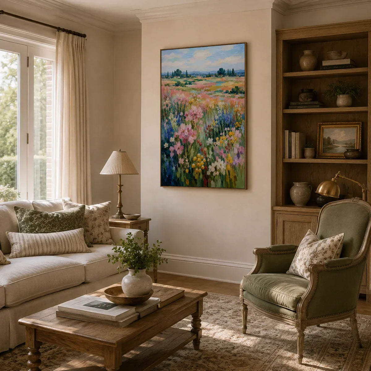 Meadow Glow Floral Wall Art room scene 6 | Olyrel