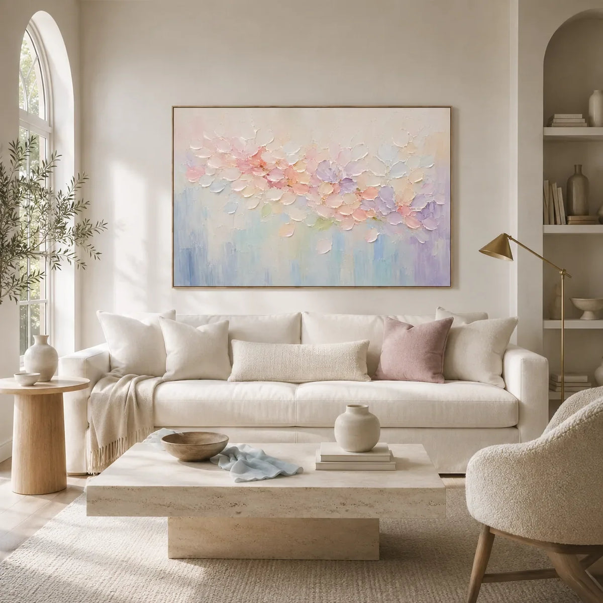 Pastel Garland Floral Wall Art room scene 3 | Olyrel