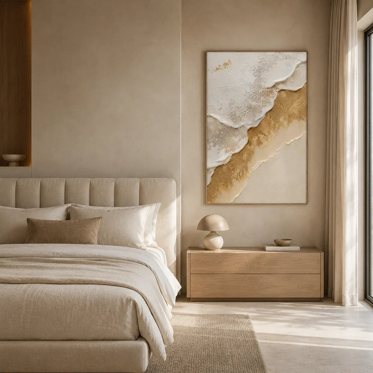 Gilded Ridge Textured Wall Art room scene 4 | Olyrel
