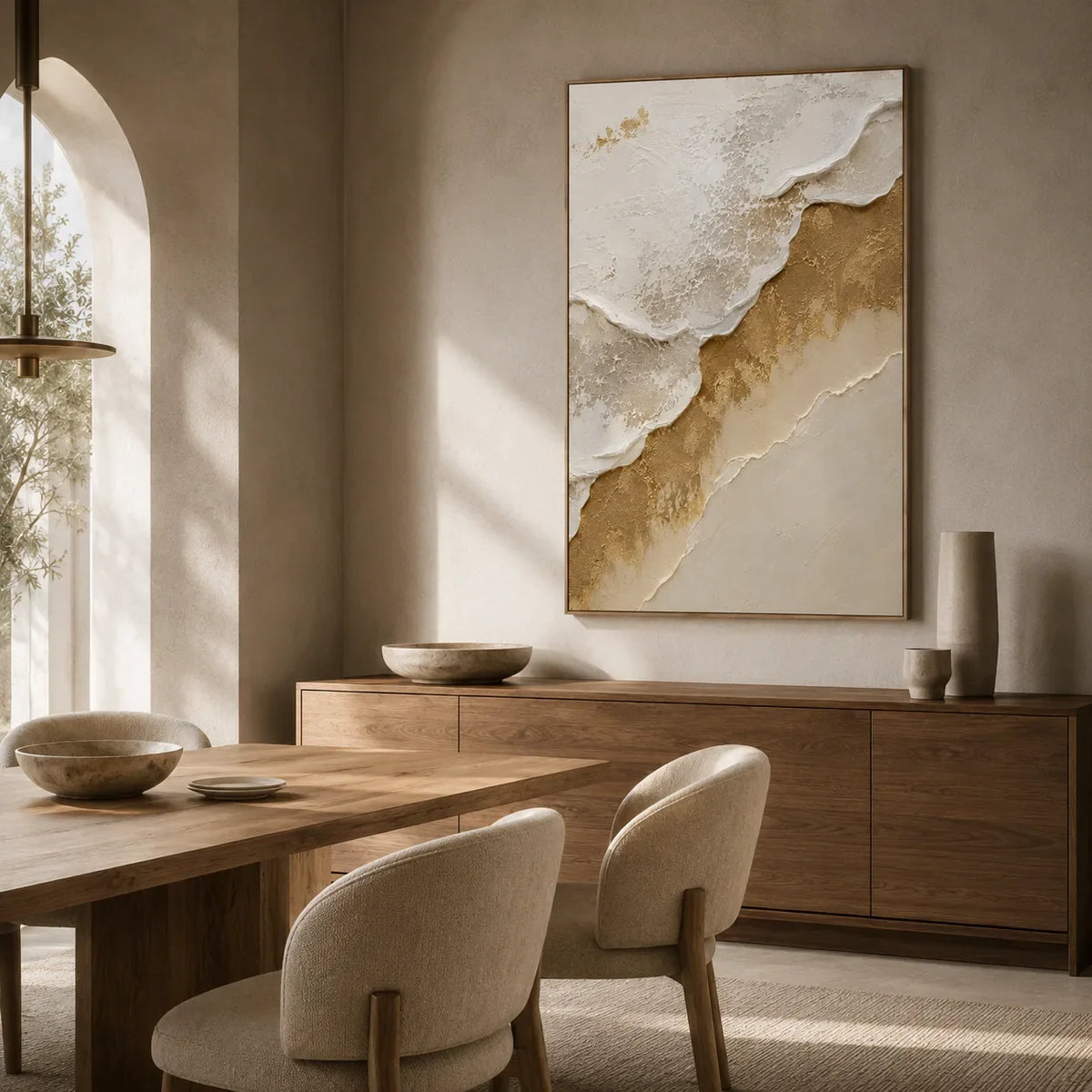 Gilded Ridge Textured Wall Art room scene 5 | Olyrel
