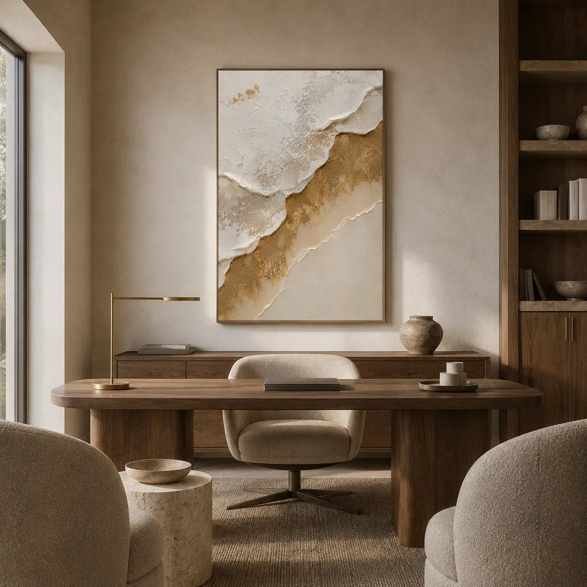 Gilded Ridge Textured Wall Art room scene 6 | Olyrel