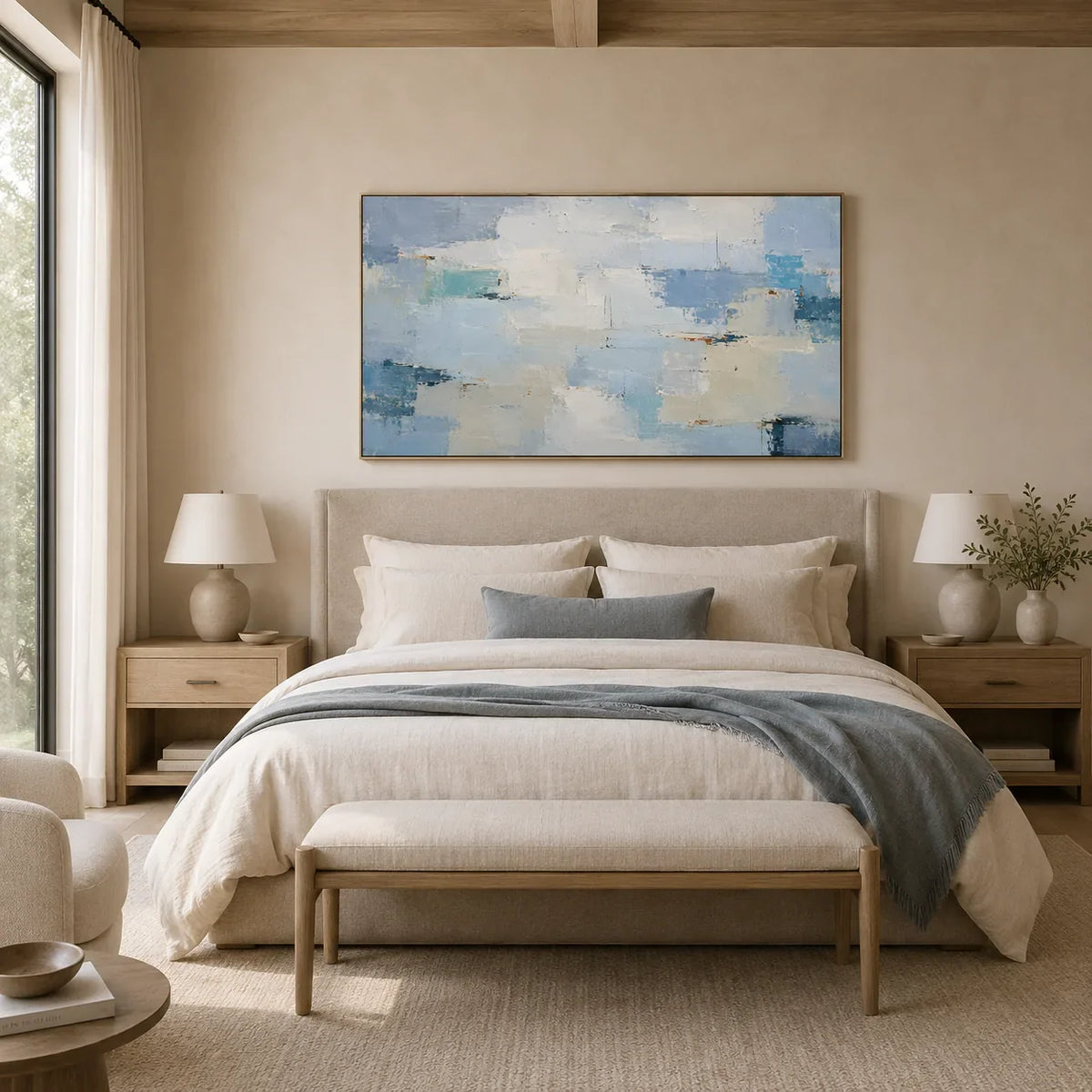 Blue Horizon Panoramic Wall Art room scene 3 | Olyrel
