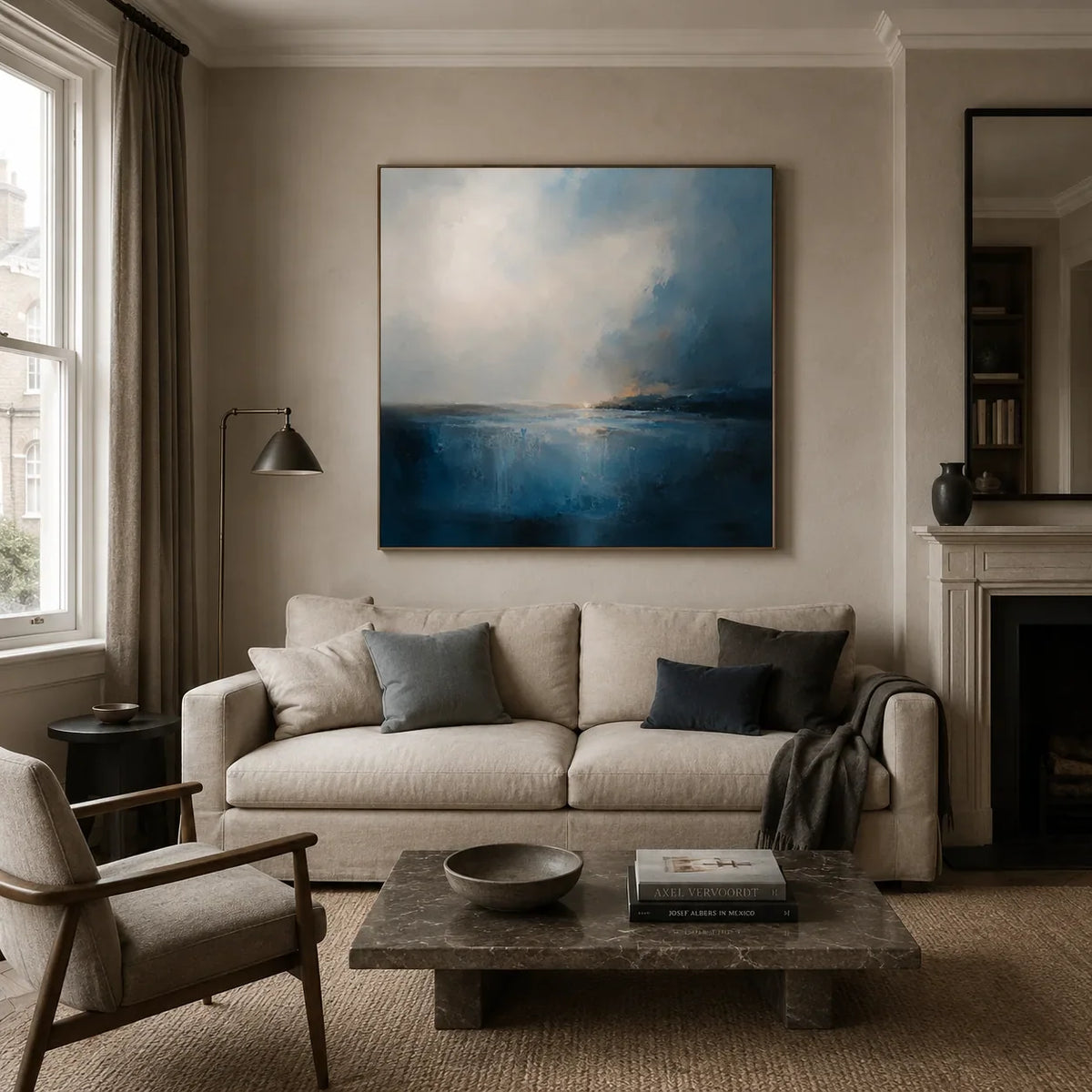 Blue Tide Seascape Wall Art room scene 1 | Olyrel