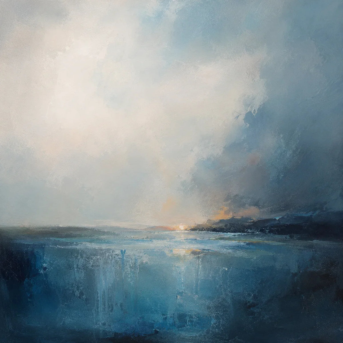 Blue Tide Seascape Wall Art room scene 2 | Olyrel