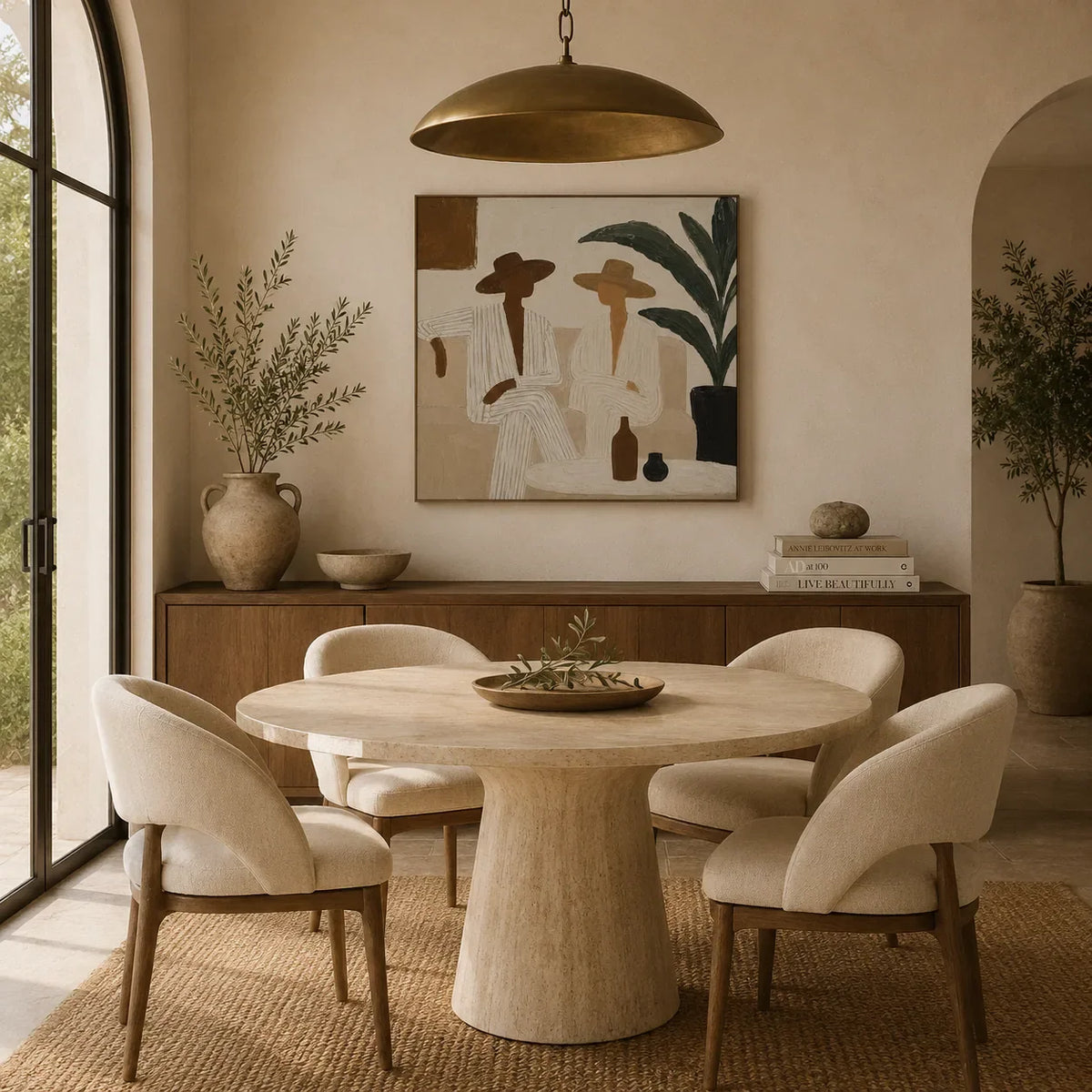 Palm Figures Abstract Wall Art room scene 6 | Olyrel