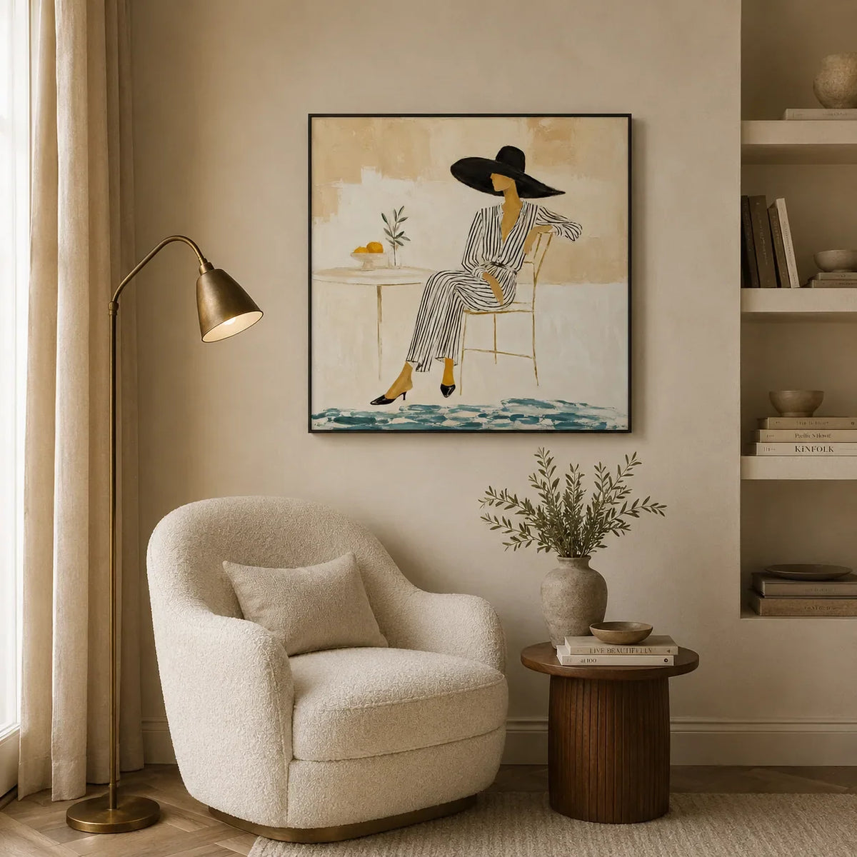Coastal Muse Figure Wall Art room scene 4 | Olyrel