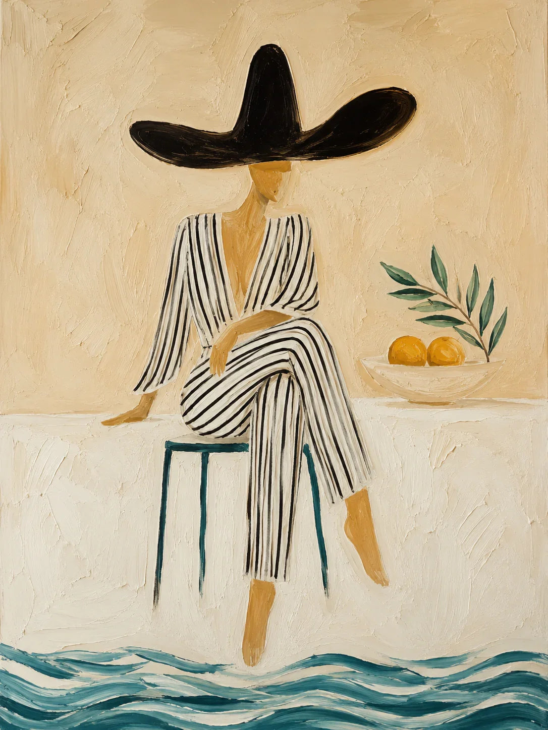 Original artwork view of Citrus Muse Figure Wall Art | Olyrel
