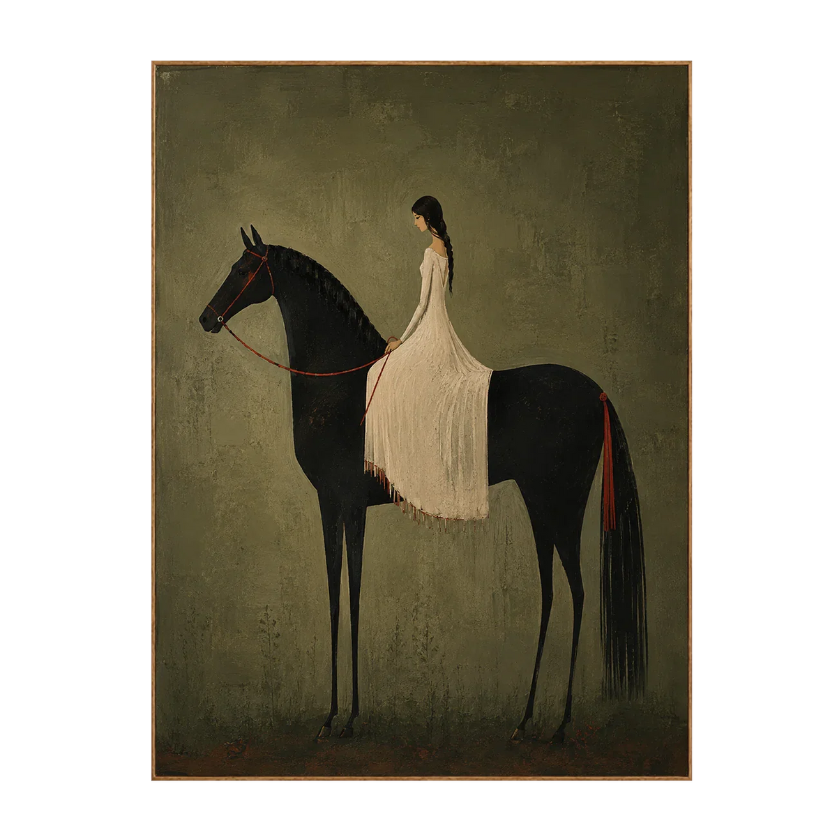 Rider in Olive Wall Art | Olyrel