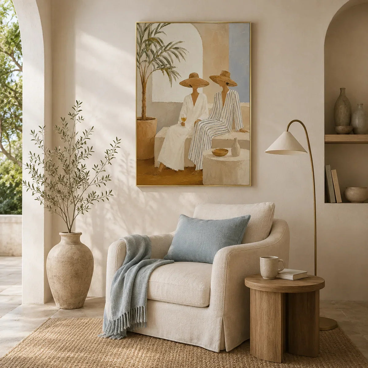 Palm Shade Figures Wall Art room scene 5 | Olyrel