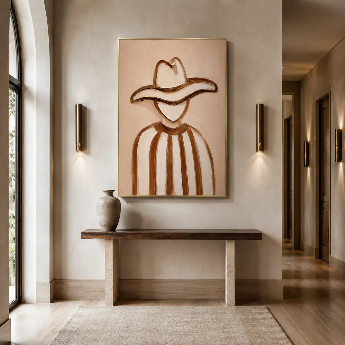 Western Contour Figure Wall Art styled interior scene 5 | Olyrel