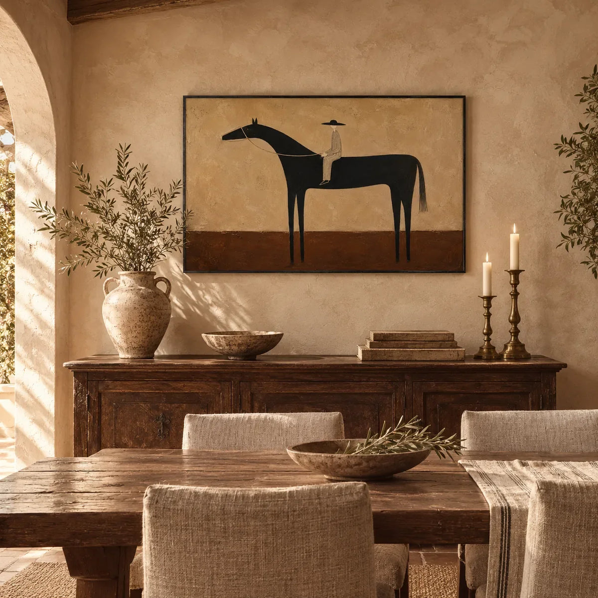 Quiet Rider Horse Wall Art styled interior scene 3 | Olyrel