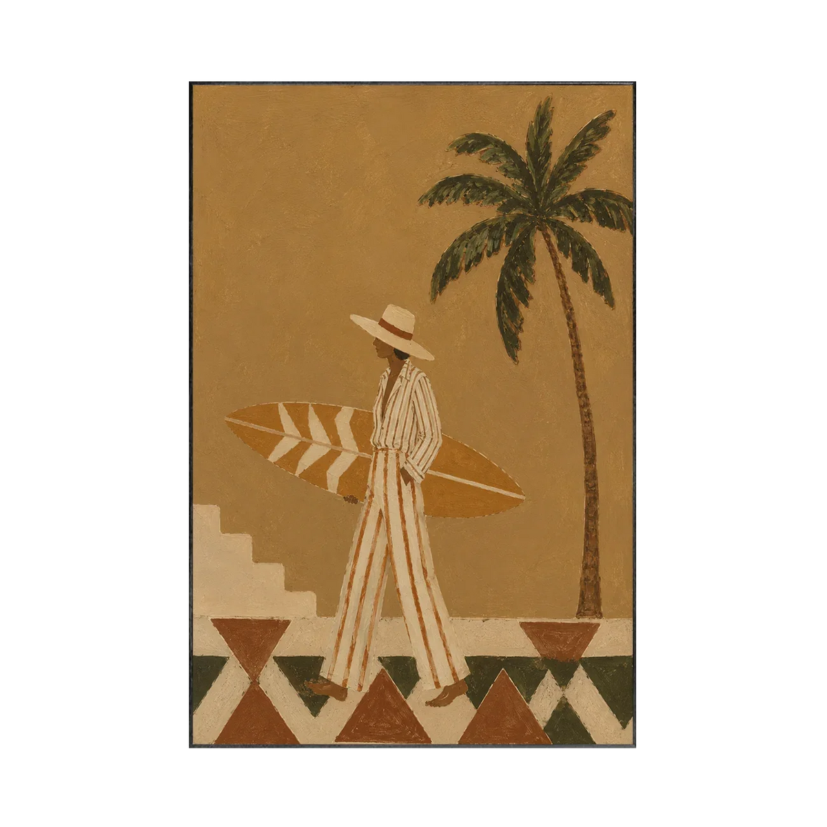 Palm Walk Figure Wall Art | Olyrel