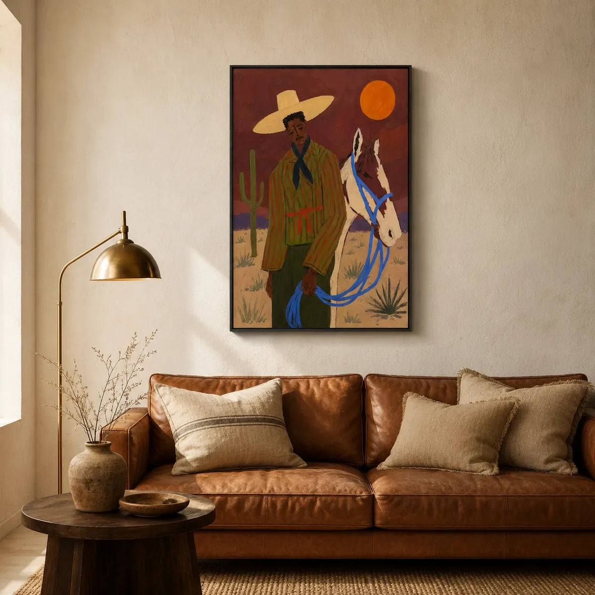 Desert Companion Horse Wall Art styled interior scene 1 | Olyrel